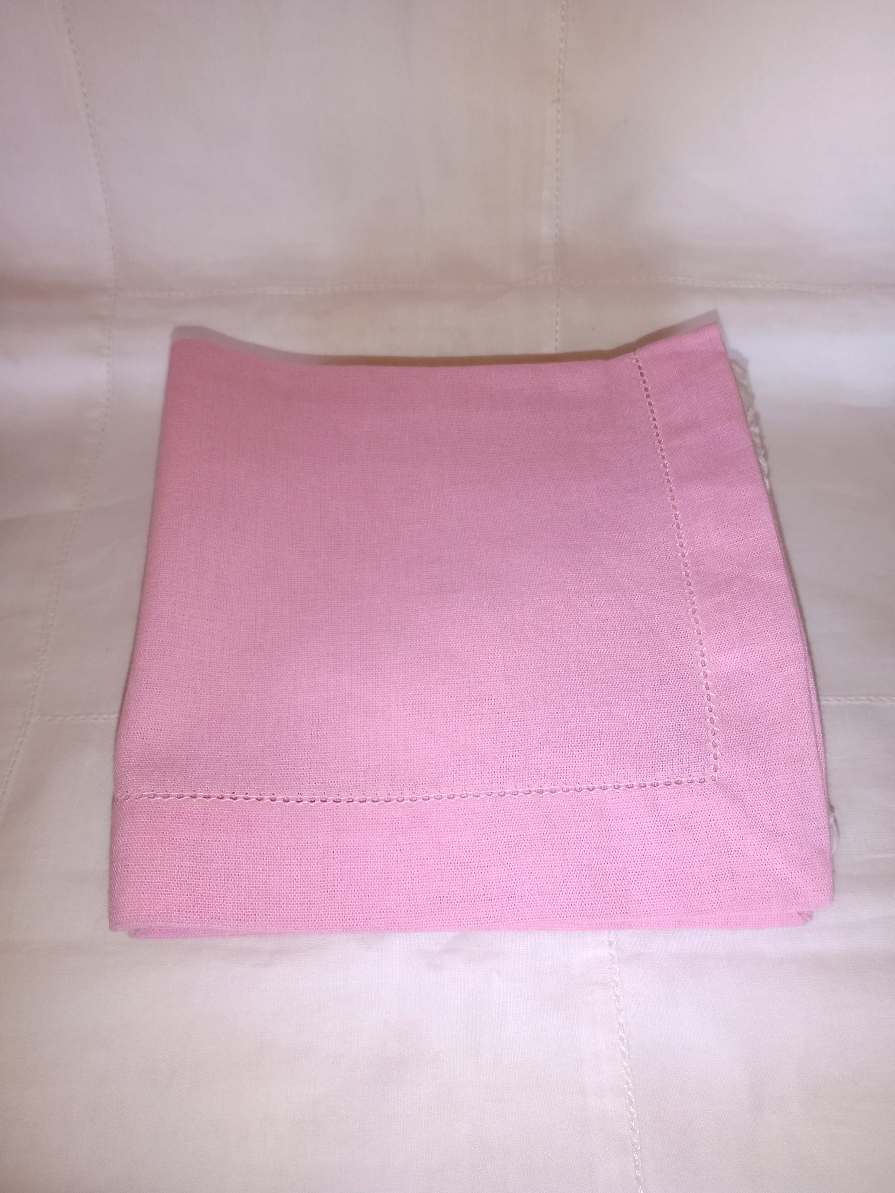 GUARDANAPO PONTO AJOUR 40X40 ROSA BEBE